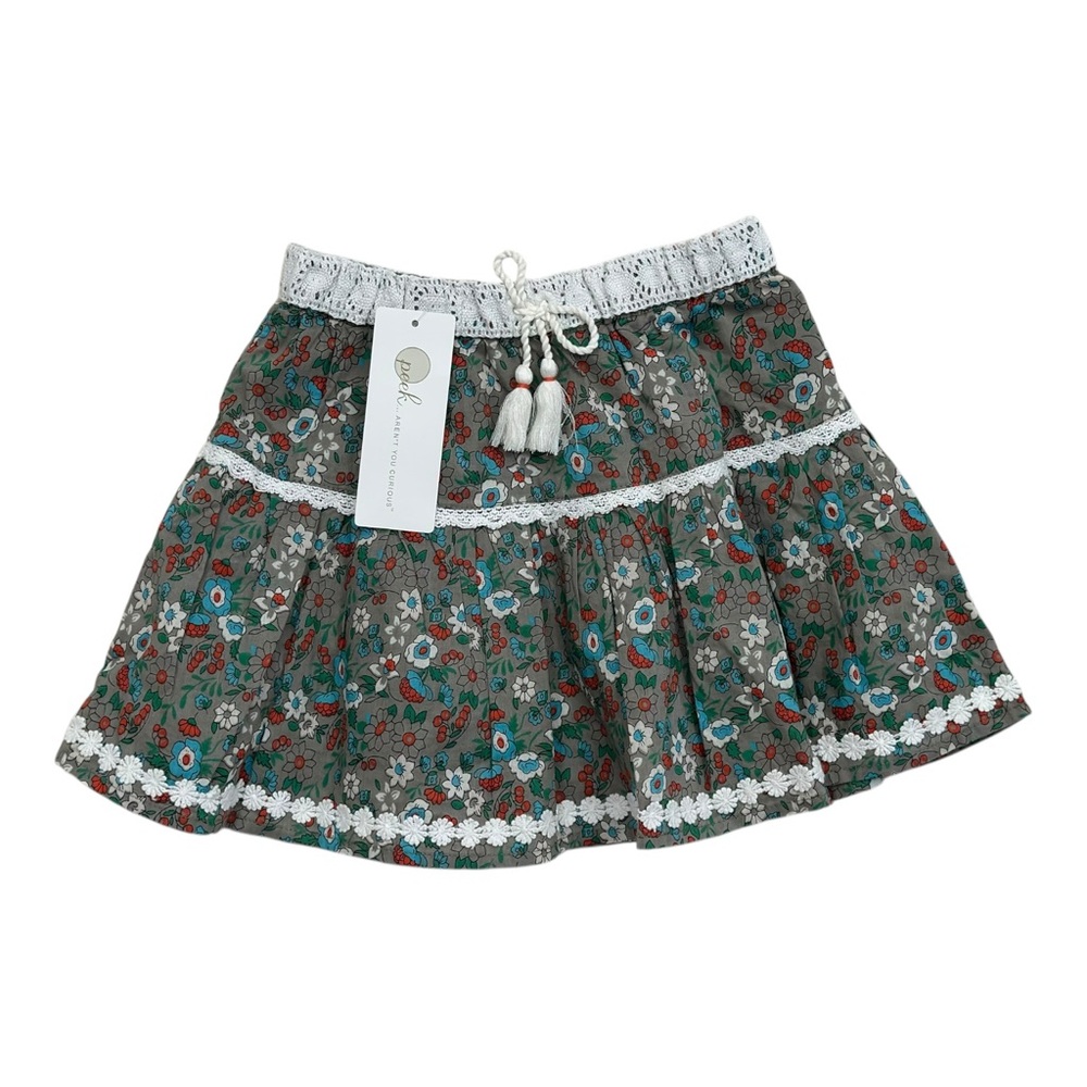 Peek Grey Floral Skirt NWT - Girls 3T